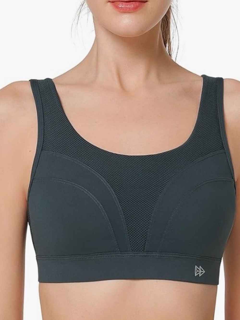NWT Women's Mesh-Panel Sports Bra in dark Teal by Yvette